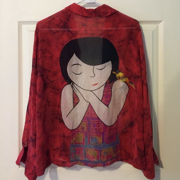 Chico's Design Women's Silk Blouse Sheer - Picture 10 of 10